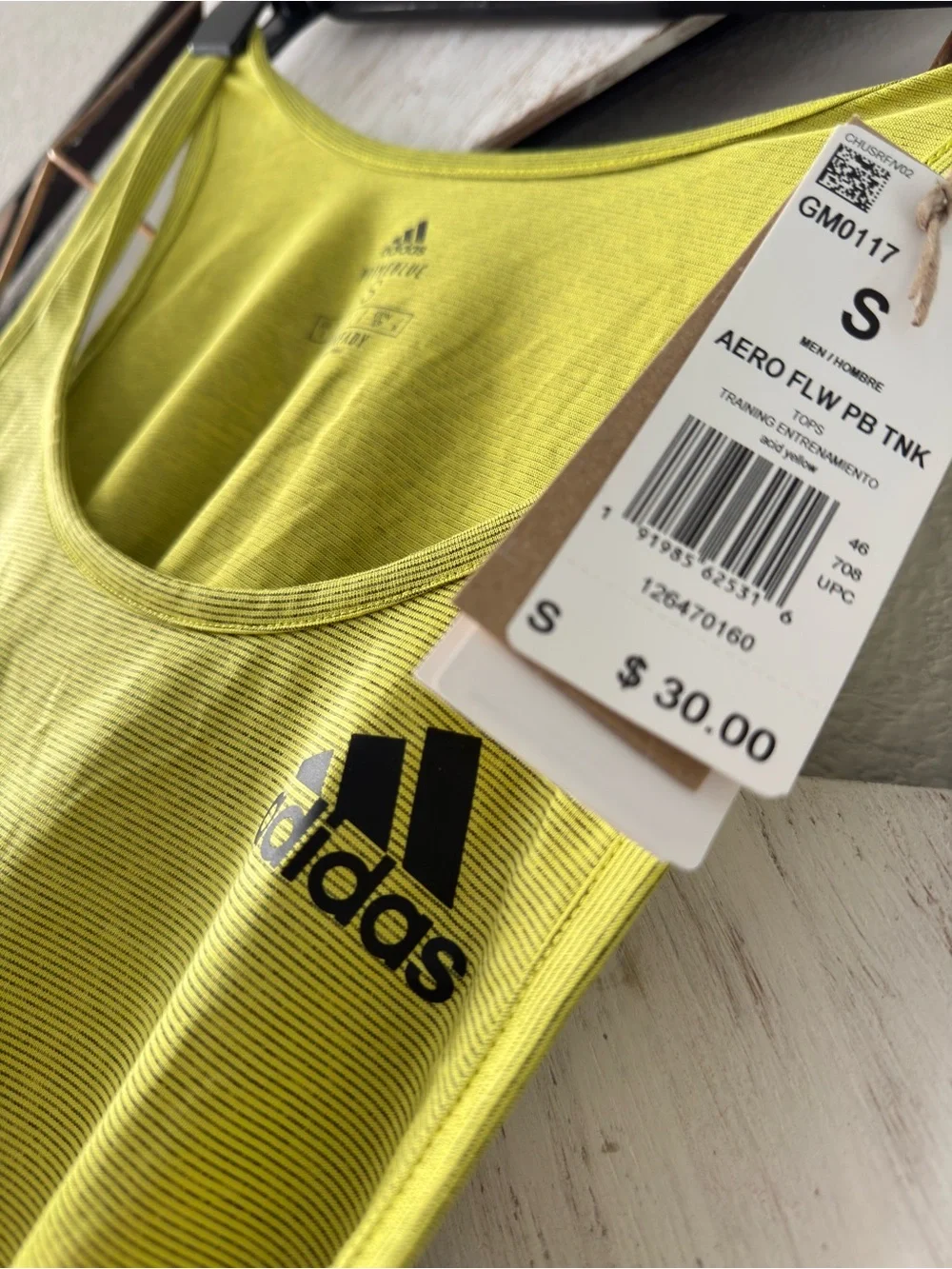 adidas Neon Yellow Performance Tank Top